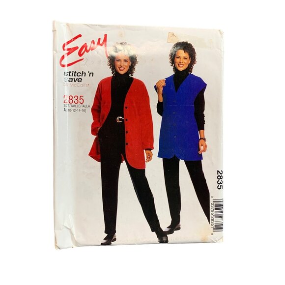 McCalls Pattern 2835 Womens Jacket Vest Pant Size 10-16 - Picture 1 of 2